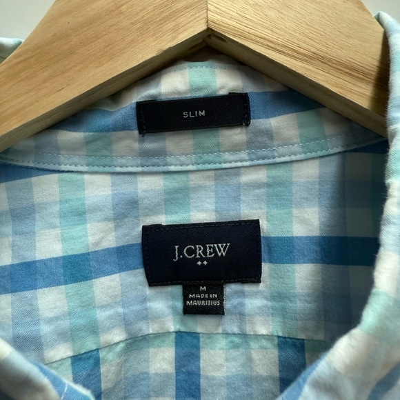 J. Crew Light Blue and White Plaid Shirt - Picture 2 of 3